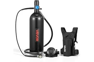VEVOR Mini Scuba Tank, 1.9L Portable Small Diving Tank for Underwater Breathing, Reusable Lung Diving Cylinder up to 35 Minut