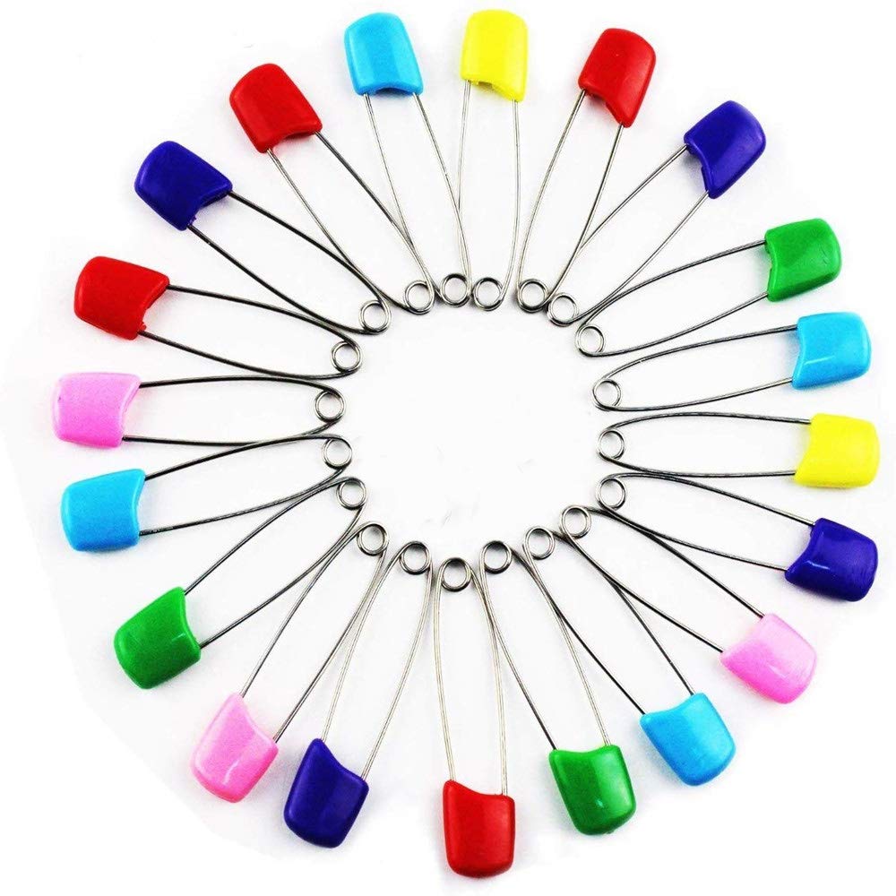 100 Pcs Nappy Pins Kids Plastic Safety Pins Colourful Pins Diapers Pins for Baby