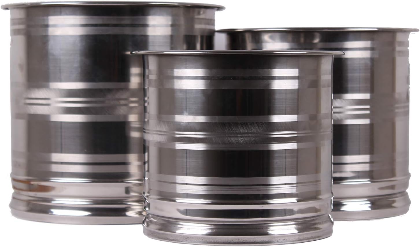 SAPL Stainless Steel Container Set with Lid, Silver