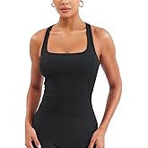 YEOREO Esteile Workout Tank Tops for Women Square Neck Sleeveless Camisole Tops Seamless Racerback Gym Athletic Yoga Shirts