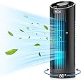 VCK Tower Fan, 80° Oscillating Fan with 3 Speeds, Fast Cooling, Quiet Operation, 13 Inch Portable Desk Fan, Personal Small Bladeless Fan for Bedroom Home Office Desktop