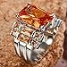 Psiroy 925 Sterling Silver Plated Simulated Morganite Knuckle Wide Band Ring Size 8