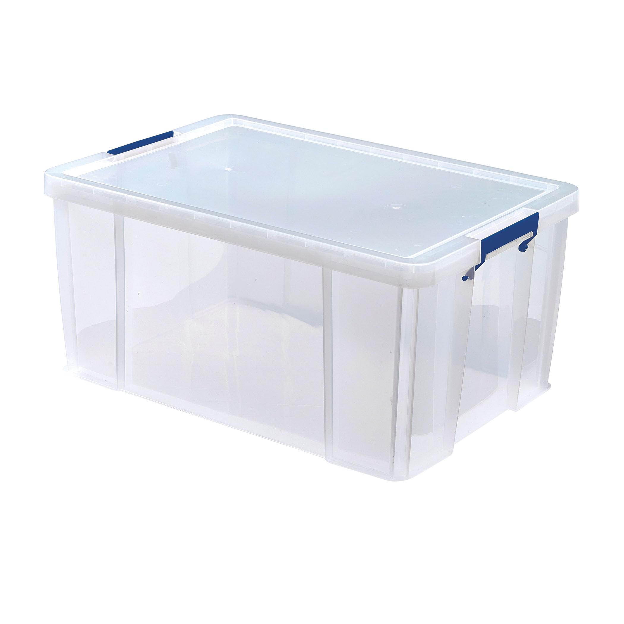 Bankers Box 70L Plastic Storage Box with Lids, ProStore Super Strong Stackable Plastic Storage Boxes (30 x 48 x 38.5cm), Clear