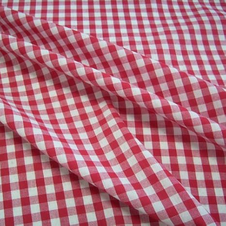 Stoff Meterware Bauernkaro rot weiß Karo kariert Baumwollstoff