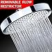 Shower Head - LIMITED TIME SALE - Rainfall High Pressure 6” - Rain High Flow Fixed Luxury Chrome Showerhead - Removable Water Restrictor - For the Best Relaxation and Spa