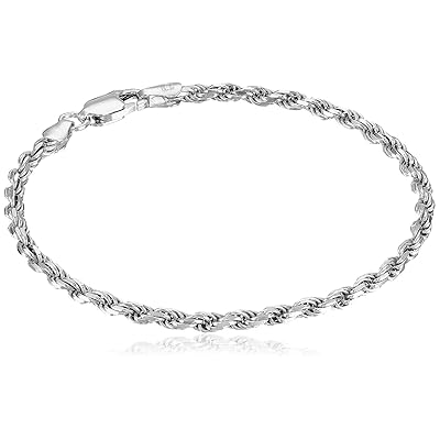 Amazon Essentials Diamond-Cut Rope Chain Bracelet in Jordan Ubuy