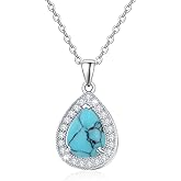 Gemstone Necklaces for Women 925 Sterling Silver Celtic Knot Jewelry Gifts Exquisite Teardrop Necklace Dainty Pendant Necklace