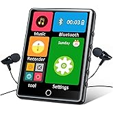 128GB MP3 Player with Bluetooth 5.3, 2.8 inch Touch Screen Digital Music Player, Portable MP3 Player Bluetooth with Speakers and FM Radio, Voice Recorder HiFi Sound Quality for Sports Runners
