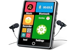 HOVOYNN 128GB MP3 Player with Bluetooth 5.3, 2.8-inch Touch Screen Digital Music Player, Portable MP3 Player Bluetooth with Speakers HiFi Lossless Sound Quality, FM Radio, Voice Recorder, E-Book