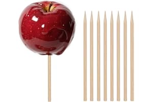 HANSGO Candy Apple Sticks, 6 mm 5.25 inch Bamboo Skewers for Caramel Apple Cotton Candy Sticks Lollipop BBQ Corn Dog, Fall Harvest Festivals Party Favor
