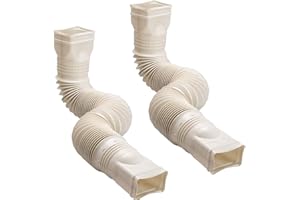 AMERIMAX WholesalePlumbing Supply 2-Pack Stone Flexible Downspout Extension Gutter Connector Rainwater Drainage,Limestone,FD-85014-2PK