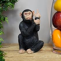 Black Rude Monkey Figurine Home Decor Animal Ornaments and
