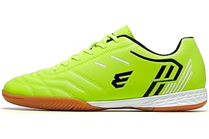 EPIMENO Men's Indoor Soccer Shoes for Women's Trainer Rubber Futsal Shoes for Athletic Flat Outsole Training Sneaker