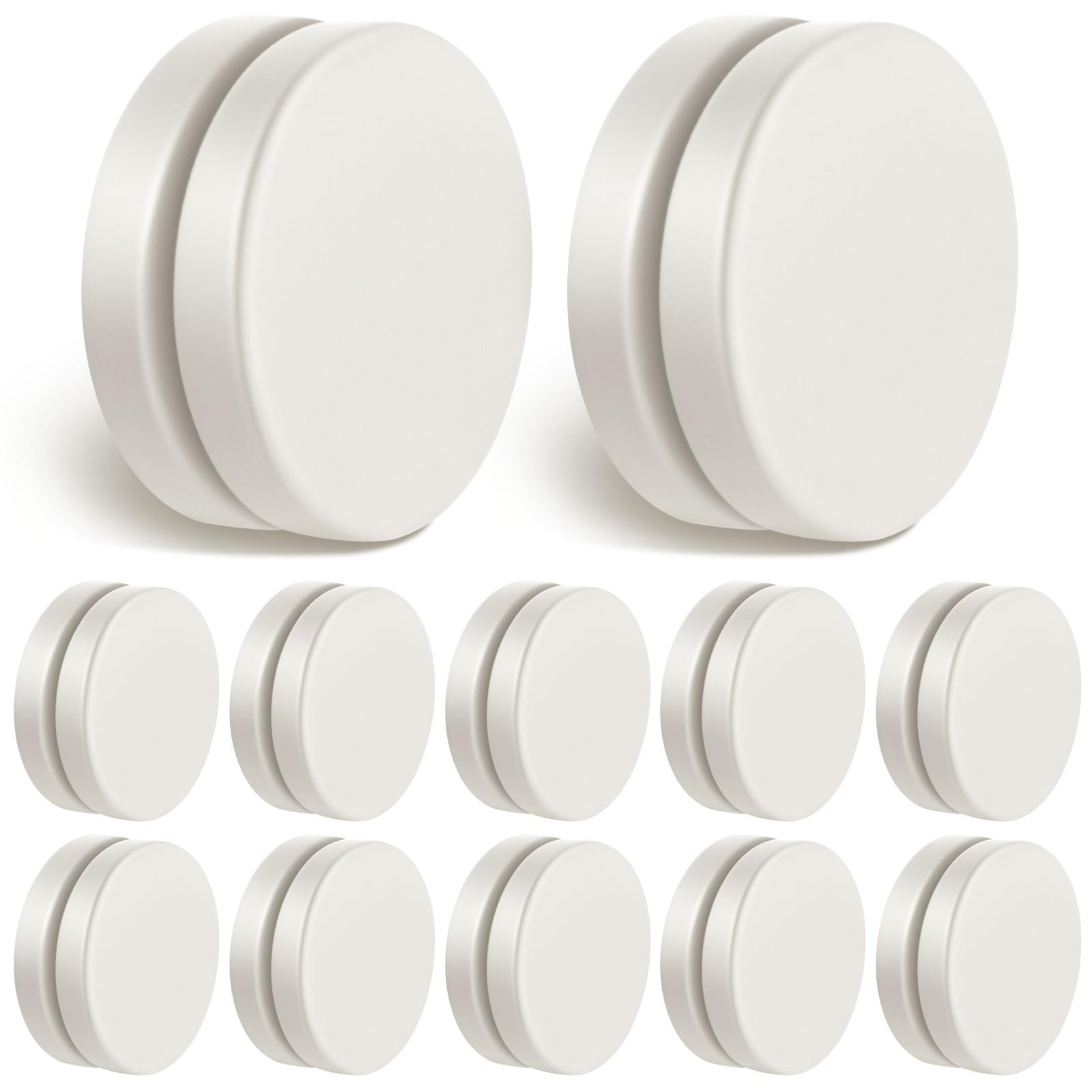 Jetec Shower Curtain Weights 0.6 Pounds Round Magnetic Drapery Weights Tablecloth Magnets Bottom No Sew Curtain Weights Waterproof Magnetic Curtain Weights for Shower Curtain(White, 12 Pairs)