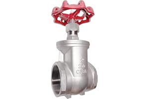 GUXGUY 304 Stainless Steel Gate Valve DN50, 2" NPT Stainless Steel Female Threaded Rotary Globe Valve for Water Flow Switches, Fuel Water Vapor, Air Switches, Air Compressors and Sump Pumps, etc