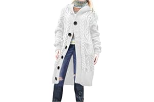 FARTEY Chunky Knit Cardigan for Women Long Sleeve Open Front Hooded Sweater Casual Loose Oversized Fall Outerwear