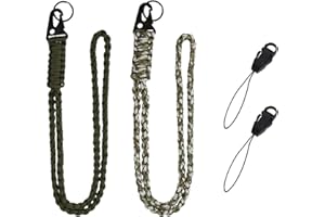 2pcs Heavy Duty Paracord Lanyard, Braided Neck Lanyard, Keychain Lanyards with 2 Airplane Buckle Hook Clip, for Keys ID Card 