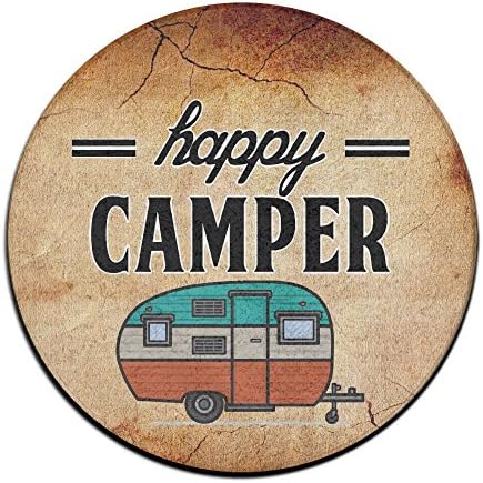 Happy Camper Camping Indoor Womens Men Backing Non Slip Door Mat For Small Front Comfortable Entrance Rug Shoes Scraper Machine Washable 60cm