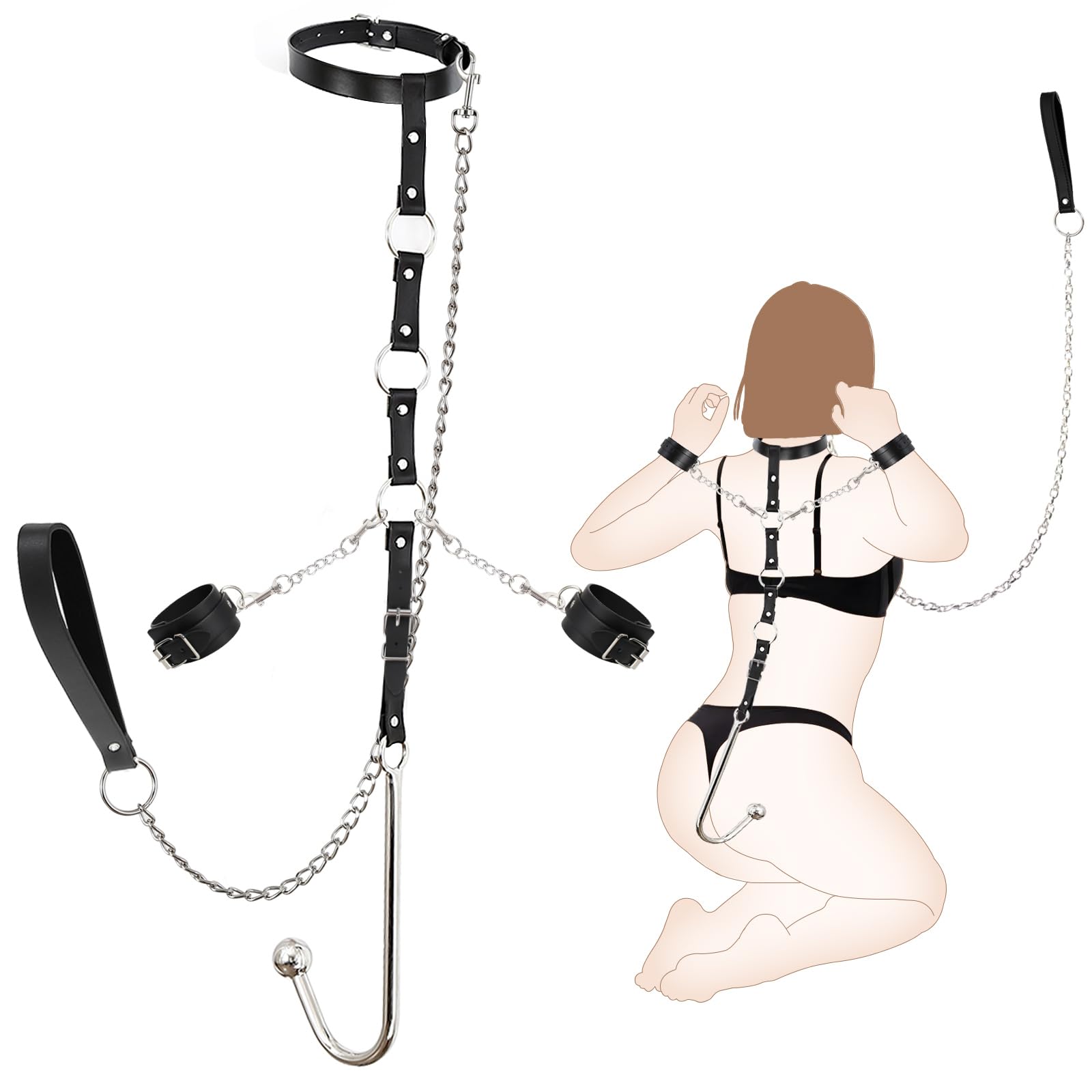BDSM Bondage-Set Bettfesseln Analhaken mit Zugkette Bondageset Fessel  Restrai... | eBay.de