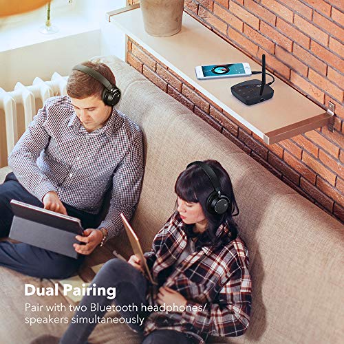 4 TaoTronics+Bluetooth+Transmitter+Receiver+Headphones