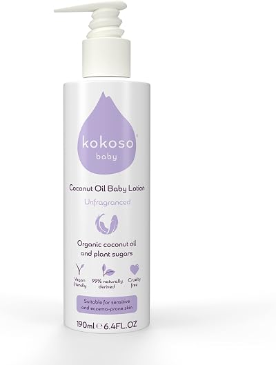 Kokoso Baby Coconut Oil Lotion Unfragranced 190ml Organic Moisturiser
