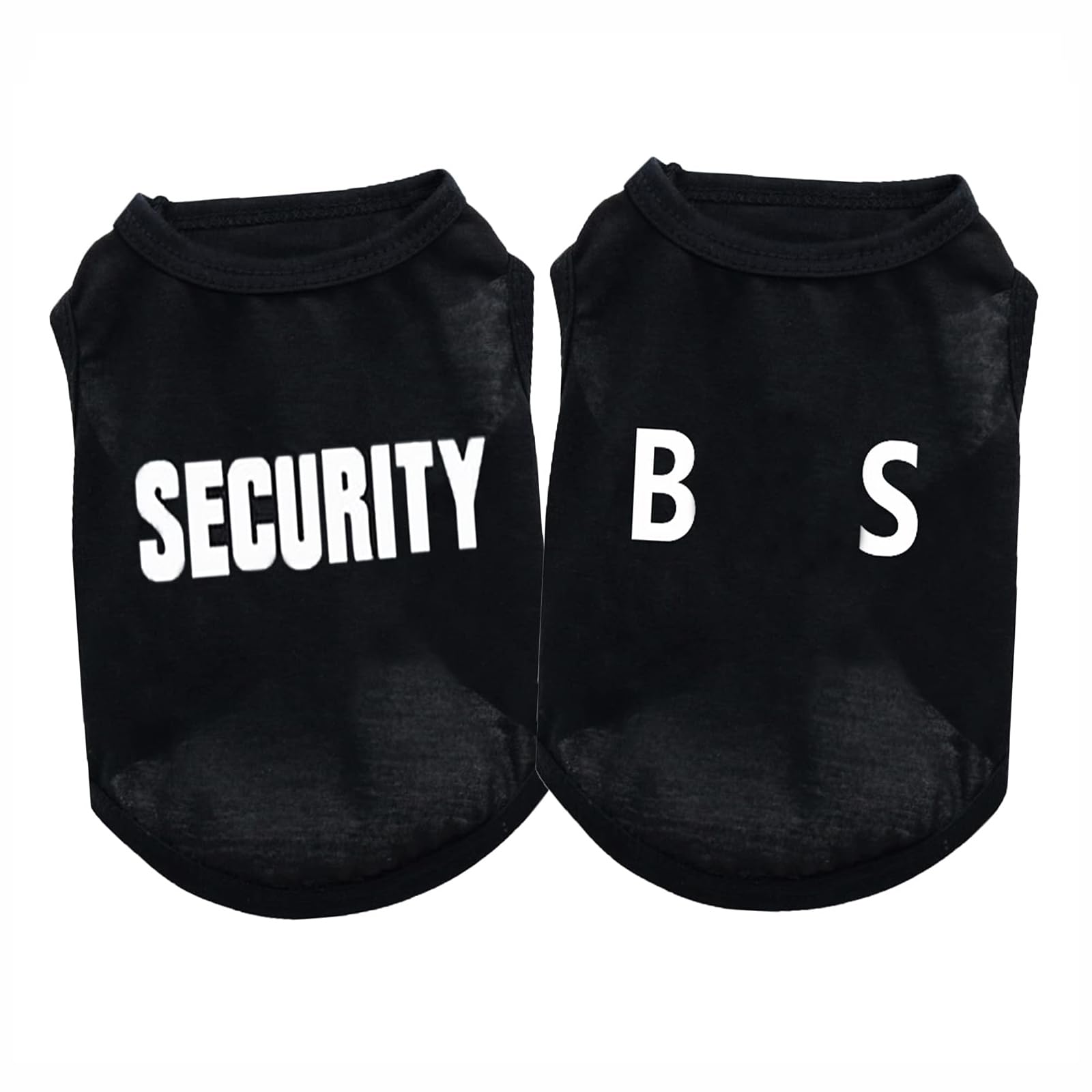 2Pack Dog Security Costume Cotton Dog Shirt for Small Dog Boy Pet Clothes Security Puppy Black Vest T-Shirts Cat Top Tee Breathable Stretchy