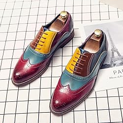 HuitJours Men Oxford Lace up Dress Shoes Wingtip