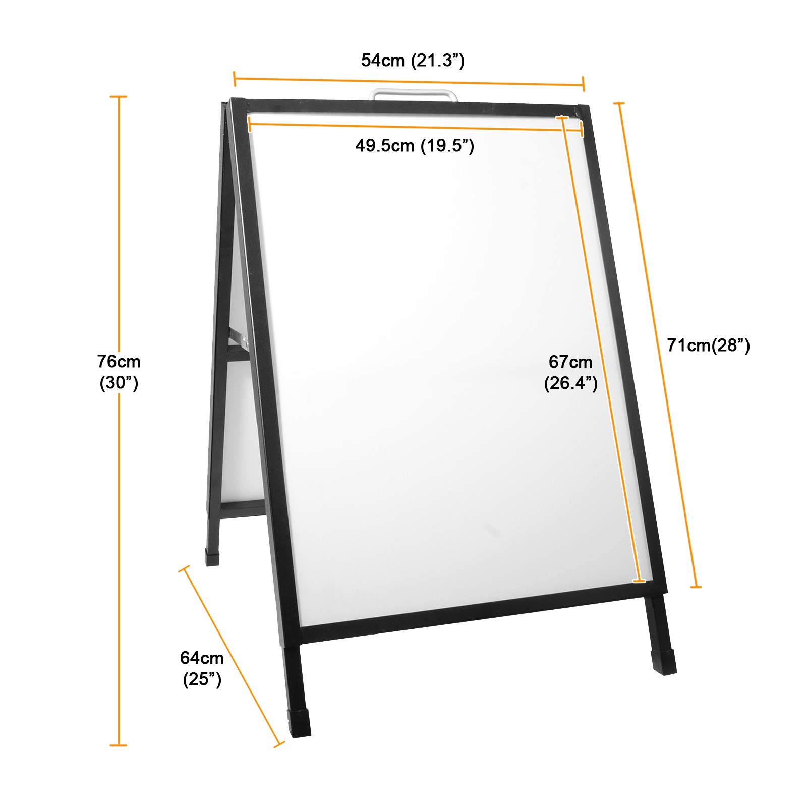 Voilamart Pavement Sign A-Board Sign Display Pavement Board Heavy Duty Steel A-Frame Double Sided Poster Stand Holder for Outdoor Advertising Shop with 2 PVC Panels