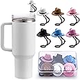 Straw Cover Cap for Stanley Cup 30 40 oz, Silicone Straw Toppers Cowboy Hat, Tumbler Cup Accessories for 10mm 0.4in Straw Cute Gifts Ornaments for Women
