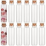 CRASPIRE 12Pcs Small Glass Bottles with Cork