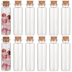 CRASPIRE 12Pcs Small Glass Bottles with Cork