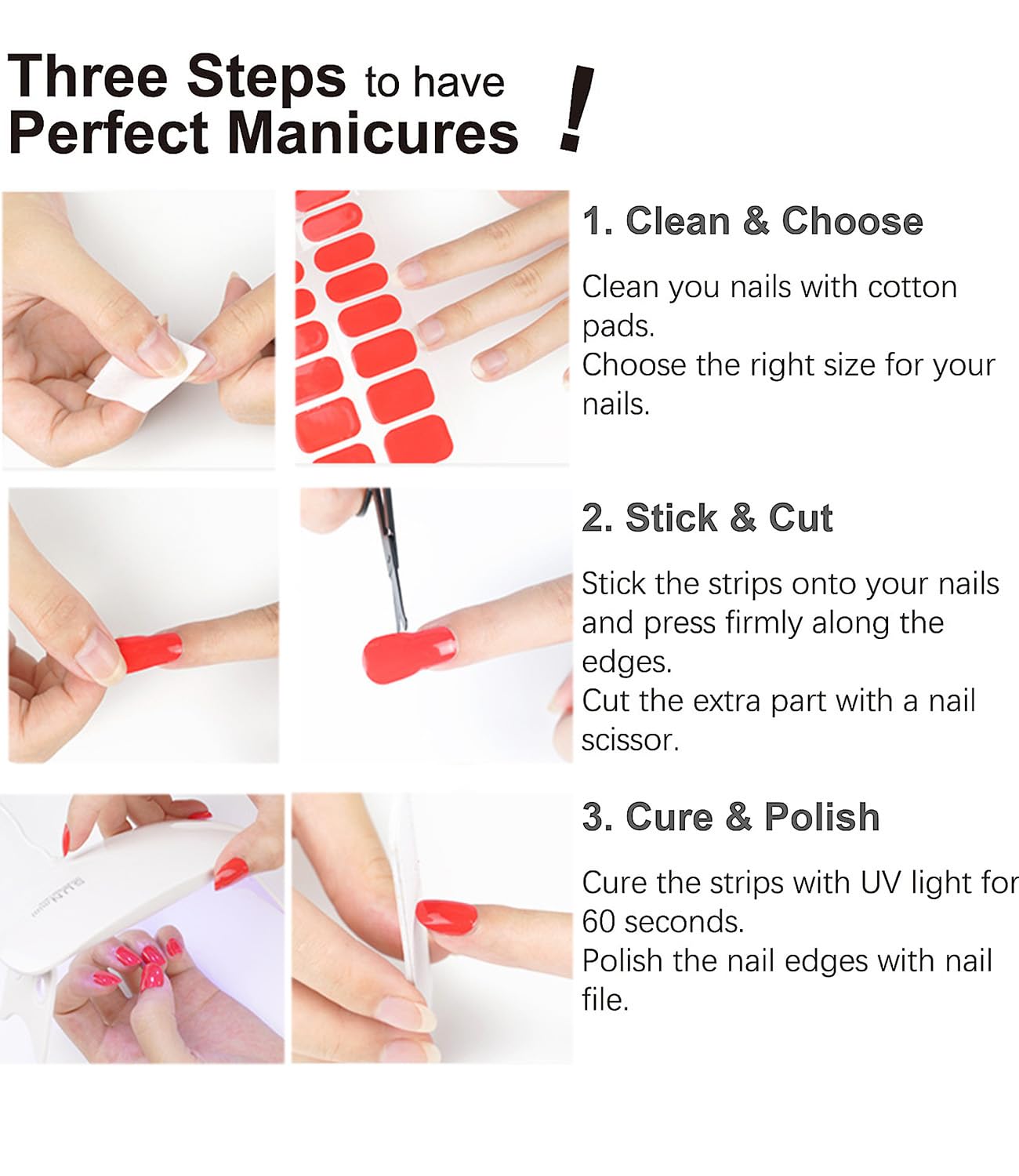 Semi Cured Gel Nail Strips, Nude Cat Eye Gradient 20pcs Sticker, Nail Wraps UV for Home Nails DIY - Image 5