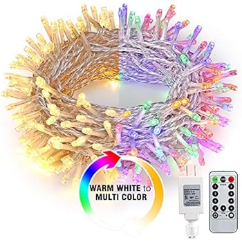 Brizled Color Changing Indoor String Lights, 65.67ft 200 LED 9-Function Warm White MultiColor LED String Lights, Dimmable 24V Safe Adapter Fairy Light with Timer&Remote for Easter Pastel Party Wedding