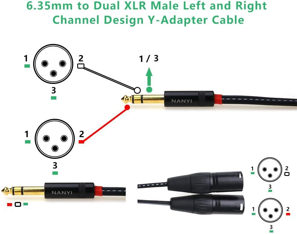NANYI 6.35mm To 2XLR microphone splitter audio Cables - Image 5