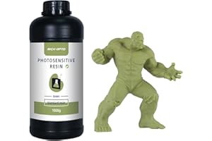 RICH-OPTO 3D Printer Resin 1000g UV-Curing 405nm Rapid High Precision Quick Curing Standard Photopolymer Printing Resin Low Odor for LCD 3D Printing Liquid Green