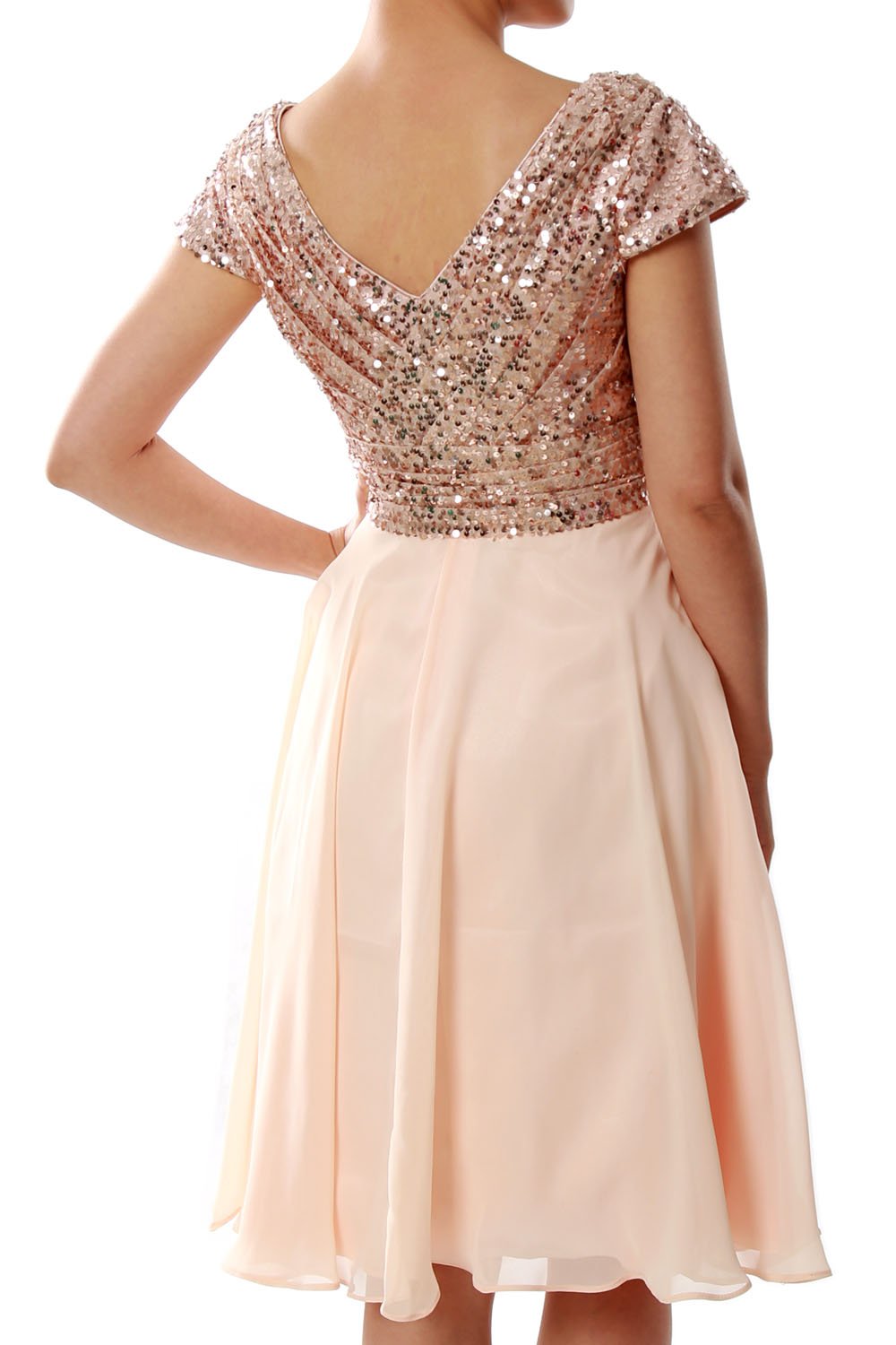 rose gold short wedding dress