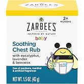 Zarbee's Baby Soothing Chest Rub, Eucalyptus & Lavender, 1.5 oz | For Babies Ages 2+ Months, Safe and Effective Formula, Euca