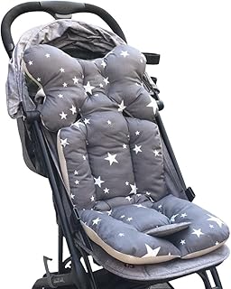 Souarts Universal Kinderwagen Sitzauflage Baumwolle wasserdichte atmungsaktiv Sitzeinlage für Baby Kinderwagen Buggy 35x78 cm (Grau)