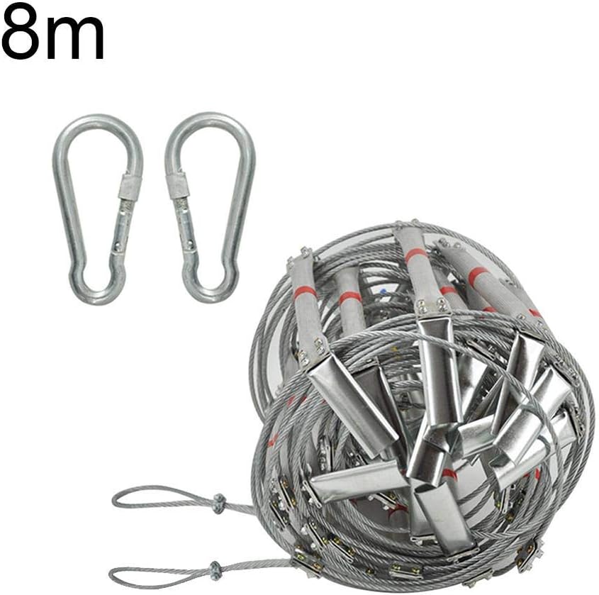 pegtopone Emergency Fire Escape Ladder, Flame Resistant Escape Rope Ladder Durable Waterproof Aluminum Alloy Steel Ladder With Non-slip Design, Loading 300 Kg, 5M/8M/10M chic