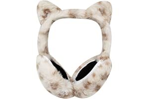 ORITYLE Cute Animal Earmuffs Girls Women Winter Warm Ear Covers Foldable Fur Headband Earwarmer with Sequins Cat Ears