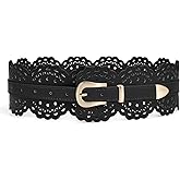 XZQTIVE Women Wide Belt For Dresses Vintage Chunky Belts Thick Leather Waist Belt With Prong Buckle