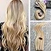 Moresoo 18 Inch Balayage Colored Tape in Extensions Bleach Blonde (Color 613) Highlighted with Honey Blonde Highlights Remy Human Hair PU Tape in Hair Extensions 20pcs/50g Weft Hair