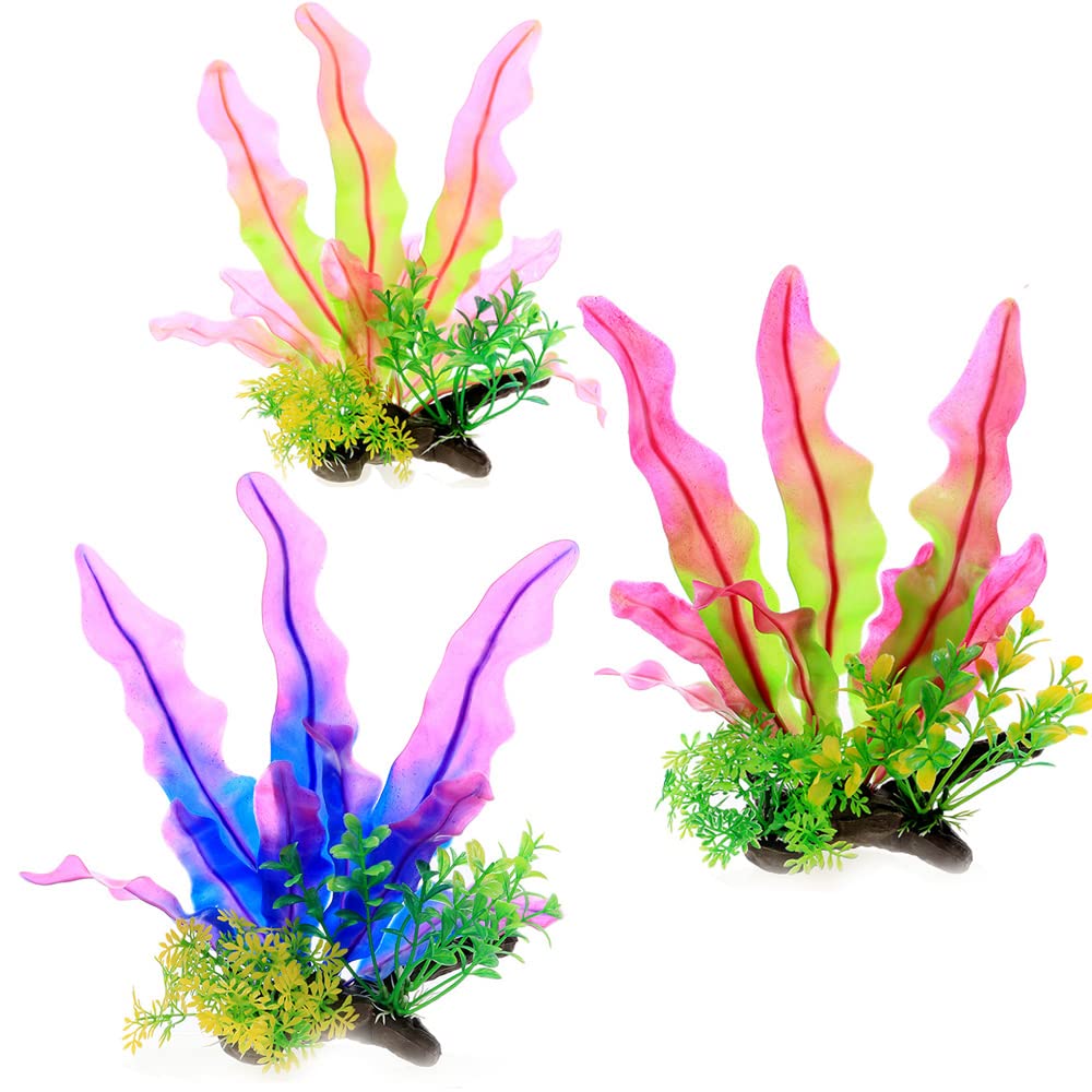 CENPEK 3Pcs Fish Tank Decorations, Aquarium Plants, Simulation Seaweed Artificial Plastic Decorations Used for Home and Office Aquariums Decoration