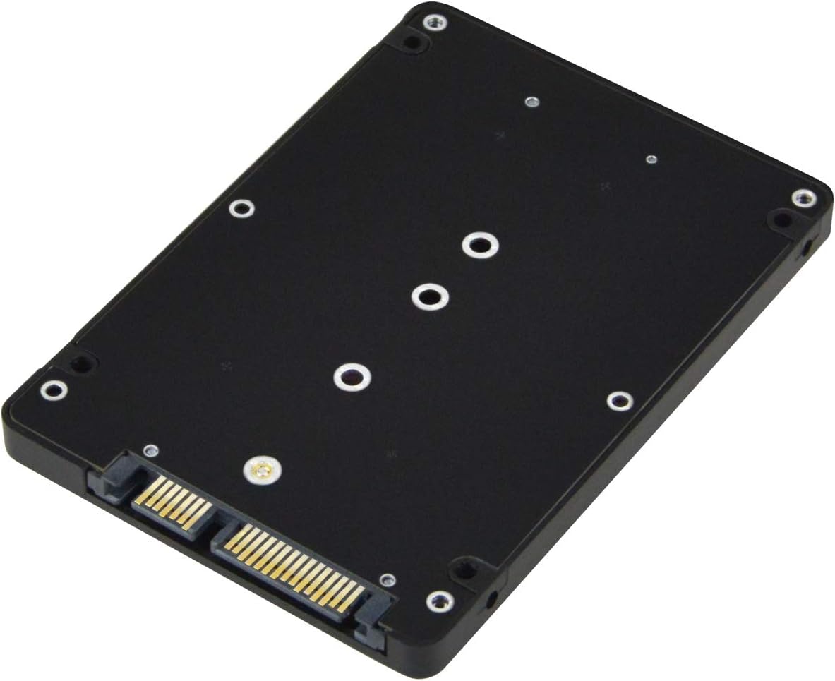 A ADWITS M.2 NGFF Key B or B+M to 2.5 Inch SATA III 6Gbps SSD HDD Converter with 7mm Plastic Black Case, Compatible with M.2 Form Factor 2230 2242 2260 2280