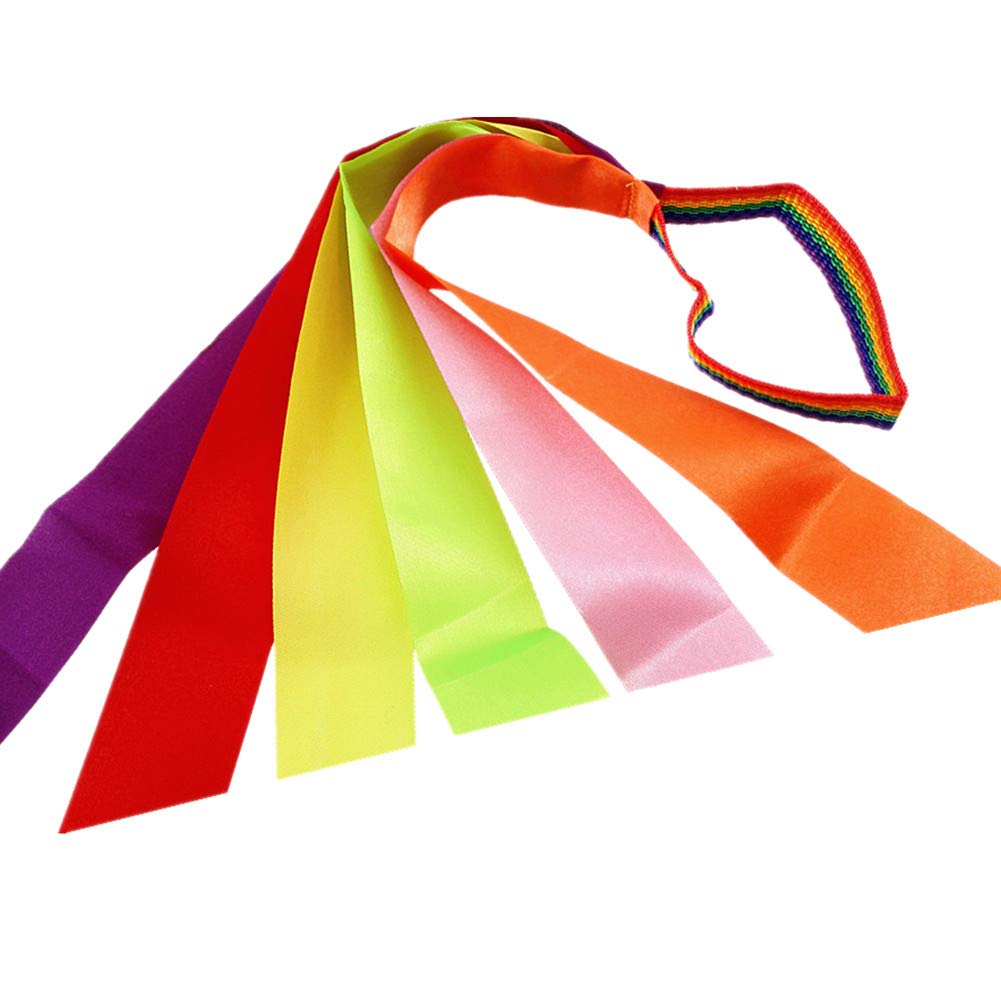 AITIME 10 Pieces Rainbow Dance Ribbons,Length 1 Meter Colorful Hand