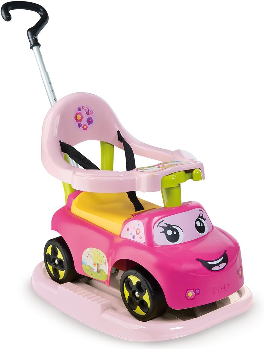 smoby porteur auto bascule electrique rouge