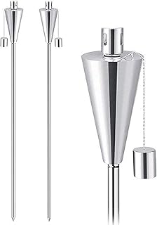 2 Fackeln Gartenfackel Set Edelstahl 115cm - Kindersicherer Verschluß inkl. 4 Glasfaserdocht - Lange Brenndauer für Draußen/Garten