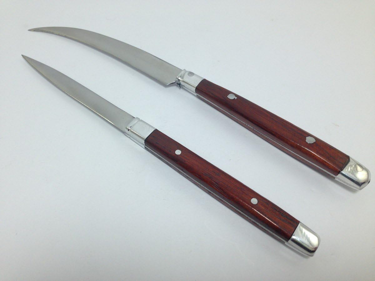 2pc Vintage Carving Knife Set Fruit Carving Tools Thai Knives Kitchen Vegetable