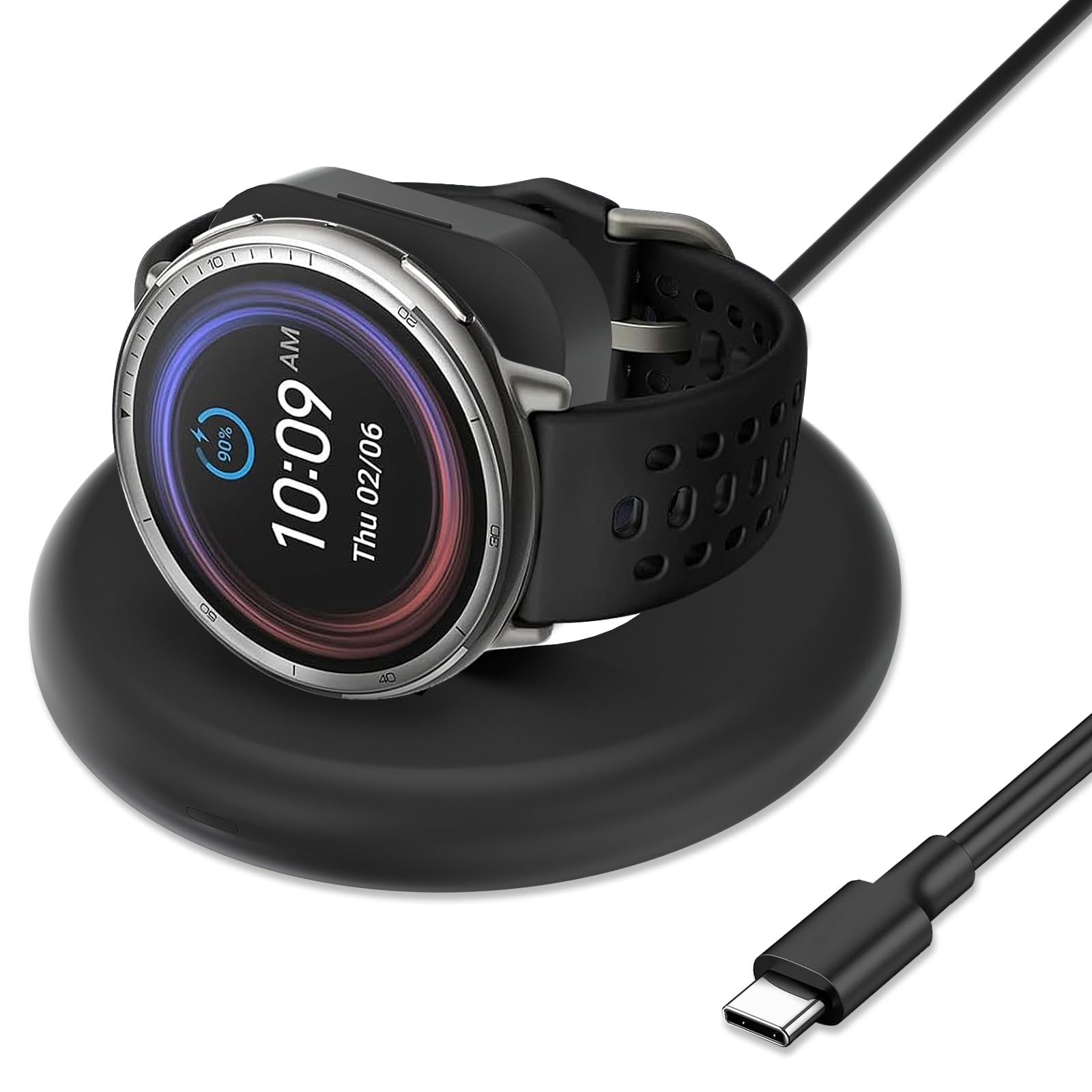Charging Stand Compatible with Amazfit Active 2/2s Bip 6 Charger, Adjustable Foldable Magnetic Charging Station Dock for Smartwatch