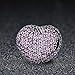 BAMOER 925 Sterling Silver Various Dazzling CZ Bead Charm For Women Snake Bracelet Charm (Pink Heart Clip)
